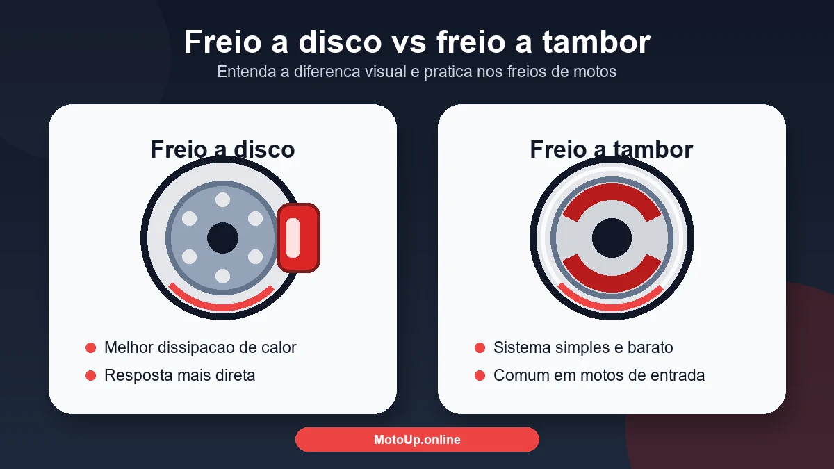 freio a disco vs freio a tambor em motos